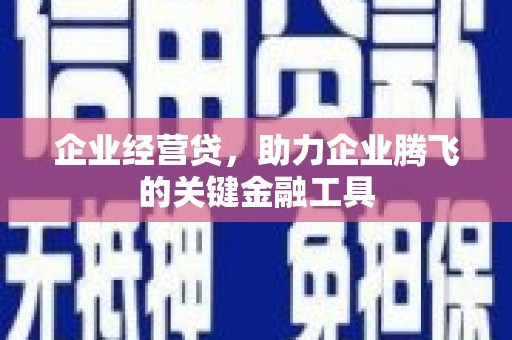 南票企业经营贷，助力企业腾飞的关键金融工具