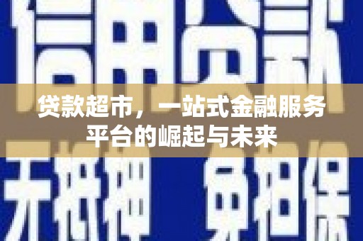 南票贷款超市，一站式金融服务平台的崛起与未来