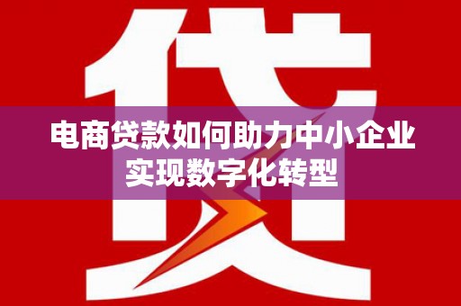 南票电商贷款如何助力中小企业实现数字化转型