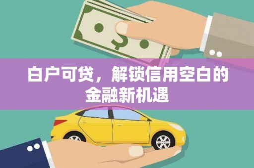 南票白户可贷，解锁信用空白的金融新机遇