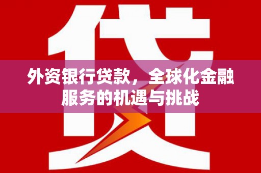 南票外资银行贷款，全球化金融服务的机遇与挑战