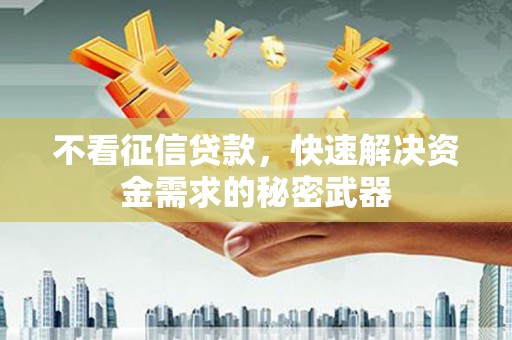 南票不看征信贷款，快速解决资金需求的秘密武器