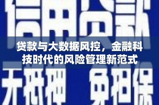 南票贷款与大数据风控，金融科技时代的风险管理新范式