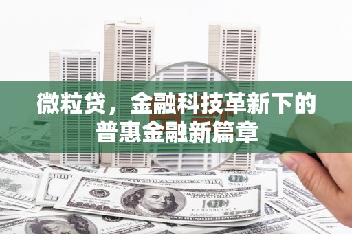 南票微粒贷，金融科技革新下的普惠金融新篇章