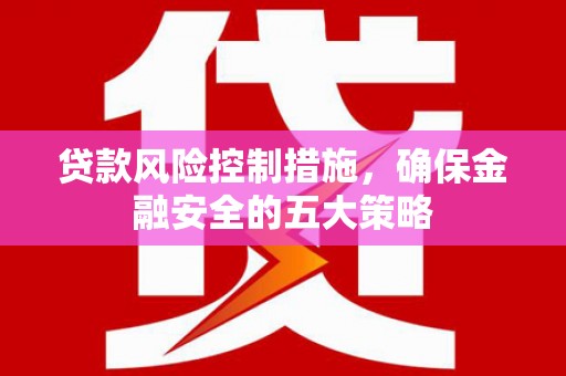 南票贷款风险控制措施，确保金融安全的五大策略